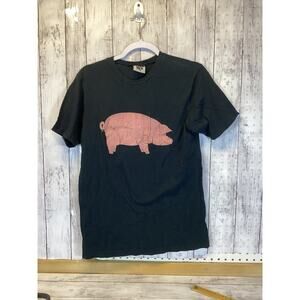 MERCH Men's Black Pink Floyd Animals Pig T Shirt Vtg 2005 Short Sleeve Small